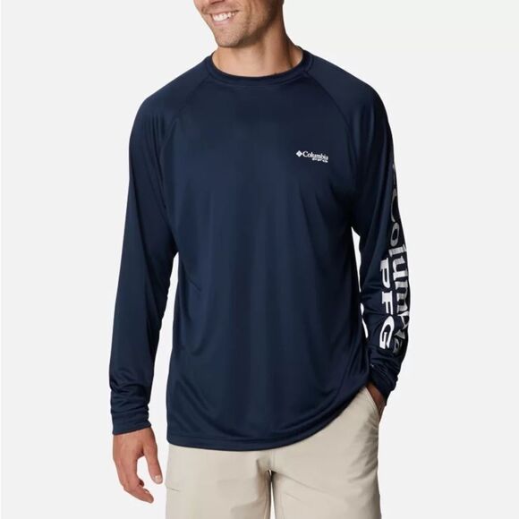 Columbia PFG‎ LS Shirt Collegiate Blue/White XS NWT - Picture 1 of 9